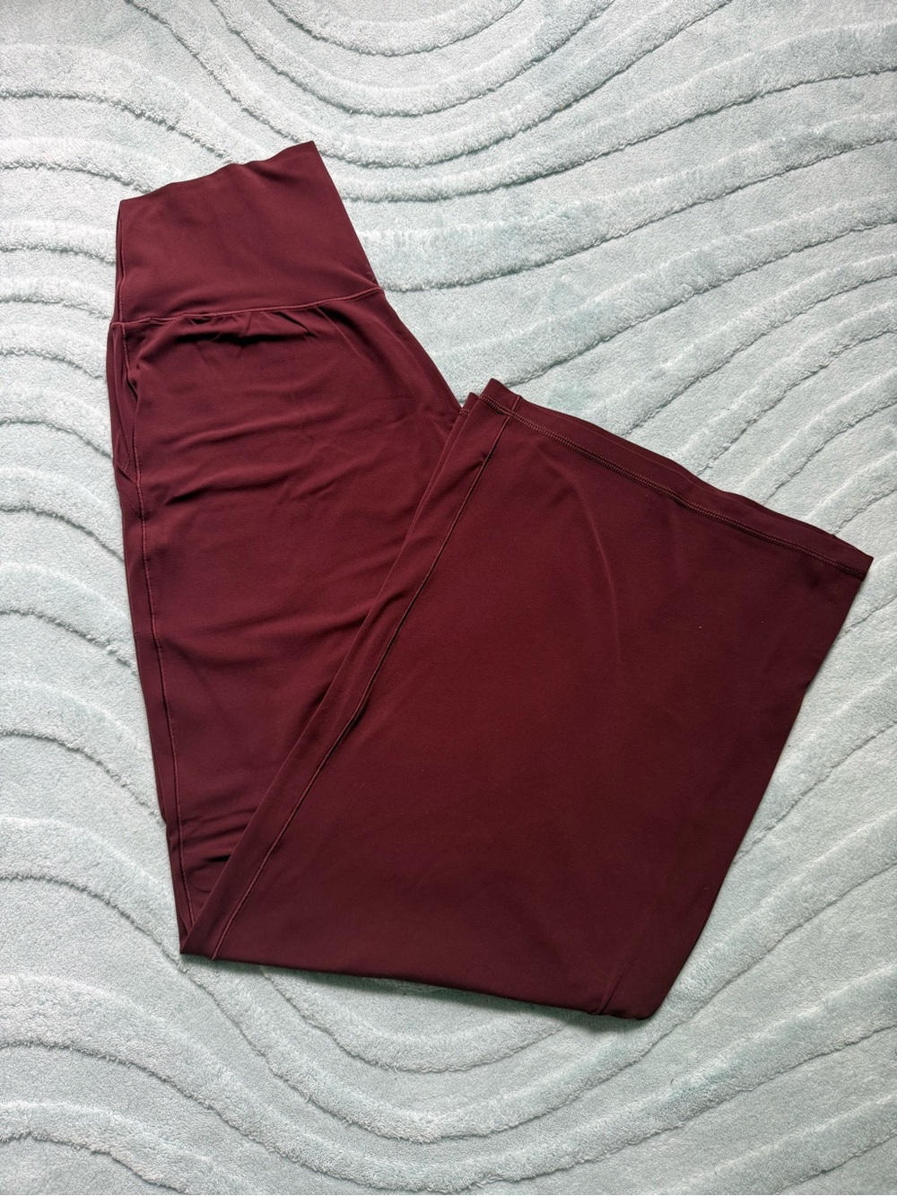 Women's High-Waist Wide-Leg Leggings - Burgundy